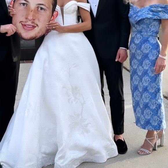 Theia Stretch Jacquard Fitted Cocktail Dress Women's - Picture 6 of 7